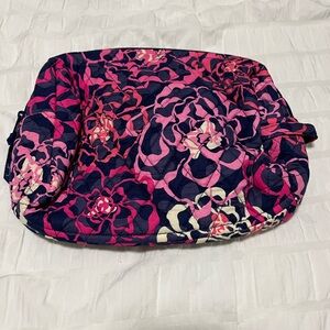 Vera Bradley Floral Pink and Navy Women's Large Cosmetics Bag EUC